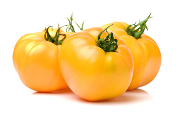 yellow tomatoes isolated on white background
