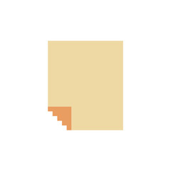 Paper blank sheet pixel art web site icon. Video game 8-bit sprite. Isolated vector illustration. Symbol, logo, sticker design.