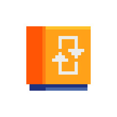 Fototapeta premium Trash Can pixel art icon. Element design for sticker, logo, web, mobile app. Recycle bin web icon trash isolated vector illustration. 8-bit sprites.