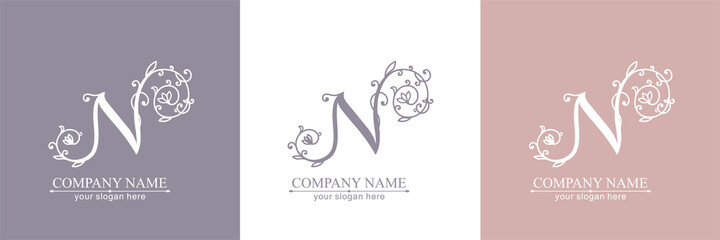 Premium Vector N logo. Monnogram. Personal logo or sign for branding an elite company.