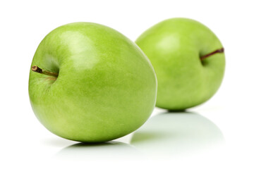 Green apples isolated on white background