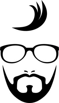 Beard and glasses. Icon for hipster style