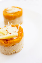 Sweet potato and cauliflower cakes. Vegetarian healthy food