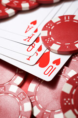 Play of the royal flush.