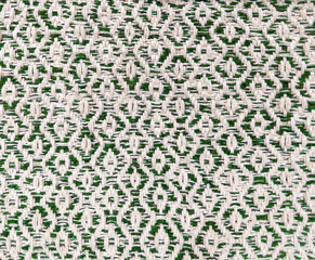 beige; green diamond twill weaving pattern, cotton rope weave texture background