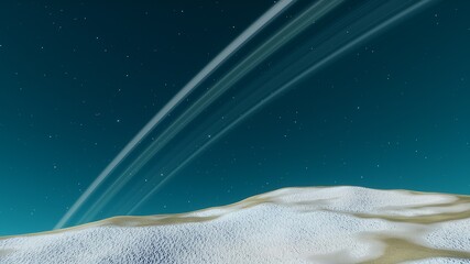 The surface of a distant planet. Unusual terrain of exoplanet, planet surface 3d render © Aleksandr