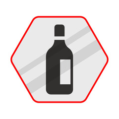 Dont Use alcohol while swimming concept vector red color icon design, Pool and beach safety rules on white background, Drinking and Water Safety Symbol, Swimming Sports hexagon signboard mockup stock