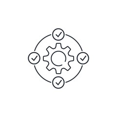 Control and management system for operational processes. Vector linear icon isolated on white background.