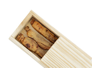 Korean red ginsengs in their box