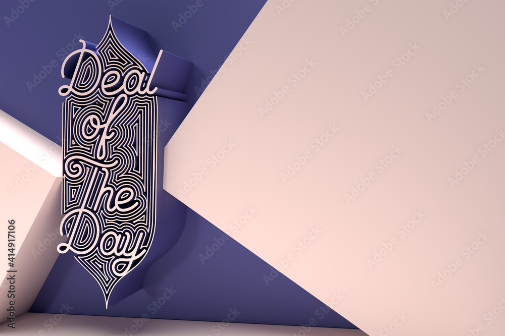 Canvas Prints deal of the day calligraphic text 3d render illustration design.