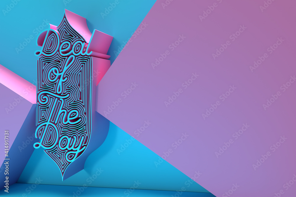 Canvas Prints deal of the day calligraphic text 3d render illustration design.