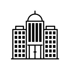 company building vector outline icon style illustration. 