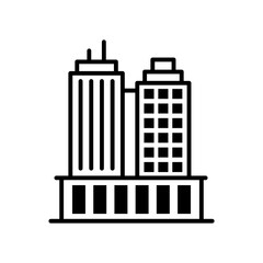 residential building vector outline icon style illustration. 