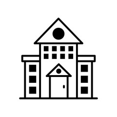 University building vector outline icon style illustration. 