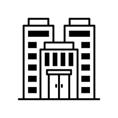 home building vector outline icon style illustration. 