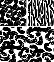 Obraz premium Abstract splash doodle pattern background. Template design sketch elements for poster, t-shirt design, pattern, background. Hand drawn splash doodle design elements. 