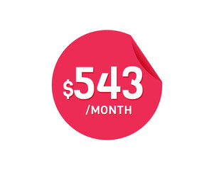 $543 Dollar Month. 543 USD Monthly sticker