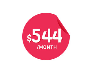 $544 Dollar Month. 544 USD Monthly sticker