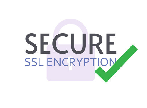 SSL secure encryption icon label for https protocol internet web connection vector sign illustration, concept of protected or safety symbol for website data modern design