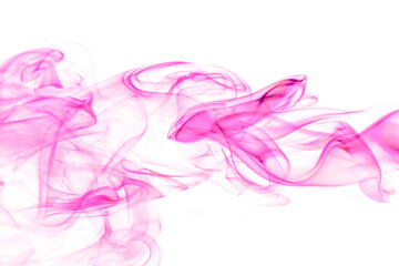Obraz na płótnie Canvas swirling movement of pink smoke group, abstract line Isolated on white background