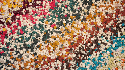 Abstract multicolored background with thousands of colorful pebbles