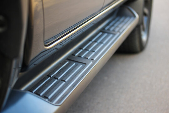 Running board of a new pick-up truck