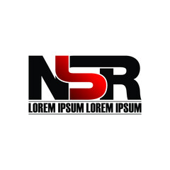 NSR letter monogram logo design vector