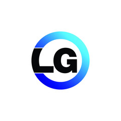 Letter LG circle logo design vector