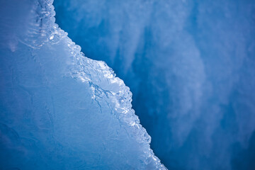 Ice element, Brúarárfoss Waterfall, Iceland, North Atlantic Ocean