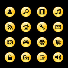 set of yellow buttons for web