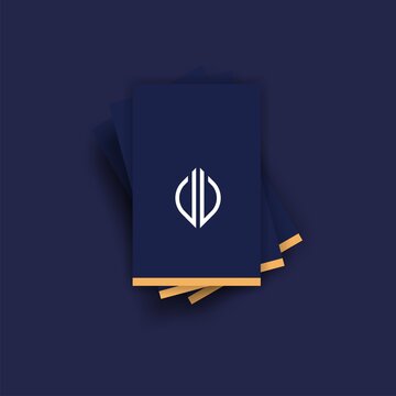 logo j b monogram with a card in a cool dark blue and yellow color