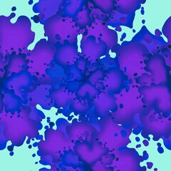 Floral endless pattern. Bright violet, lilac, blue flowers. For textiles, fabrics, clothing, packaging, paper, decoration.