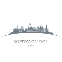 Rostov-on-Don Russia city silhouette white background