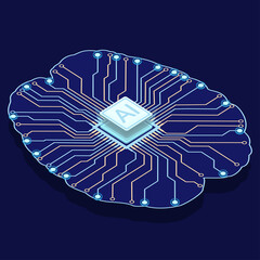 The artificial intelligence microprocessor on the circuit board.