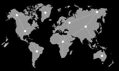 Communication world map