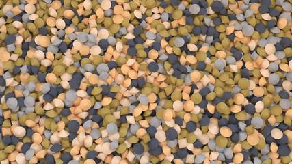 Abstract digital background with multicolored plastic granules