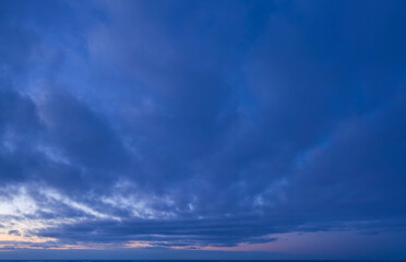 Naklejka na ściany i meble Purple paradise sunrise above the clouds, panorama