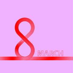 Obraz premium Greeting cards with infinity line.International womens day . 8 march . Handwritten lettering typography