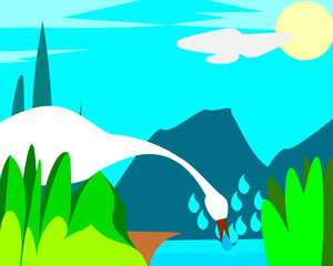 landscape with mountains