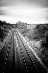 Obraz premium Section Of Railway In The Rural Oxfordshire Countryside