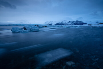 Obraz premium Jökulsárlón glacier lagoon, Iceland, North Atlantic Ocean