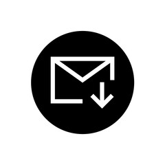 Received email icon in black round style