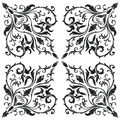 Oriental vector damask for greeting cards and wedding invitations and for template silhouettes .