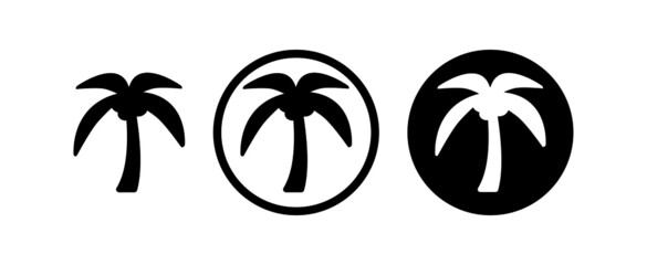 Coconut tree icon set for websites and apps. Simple design