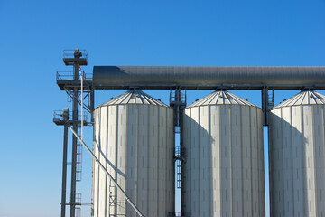 Metal tanks in a farm