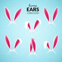 Easter bunny ears collection, isolated.