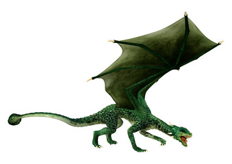 Obraz premium 3D Rendering Fairy Tale Dragon on White