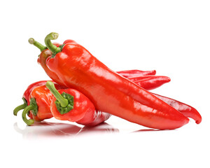 Fresh red pepper on white background