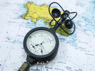 sea inventory compass on map
