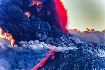 eruption of the Etna volcano